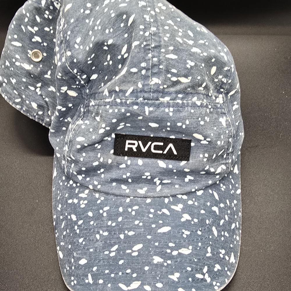 RVCA Blue Paint Splatter Cap PM Tenore 5 Panel Hat OSFA Snapback